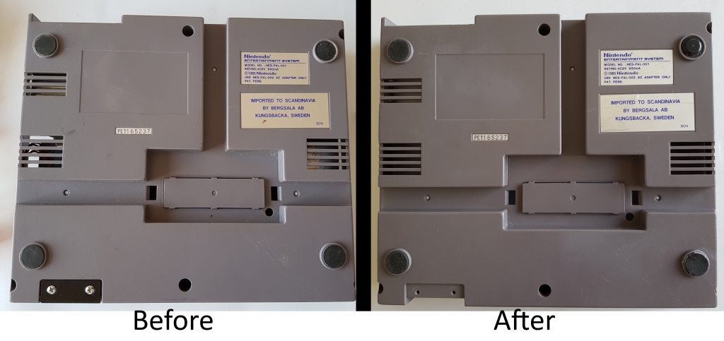 compare dirty NES case with clean case