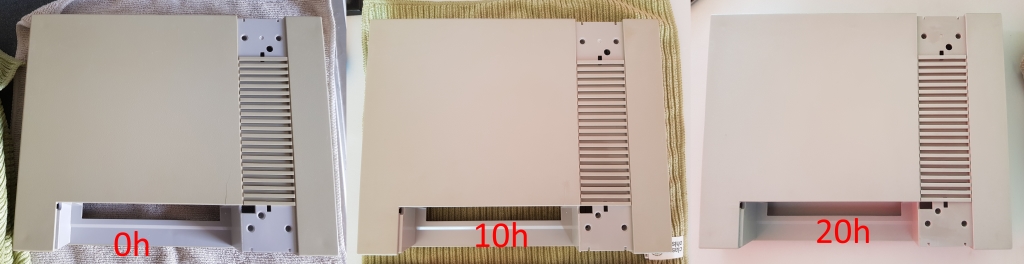 comparing result of retrobright 0h, 10h, 20h