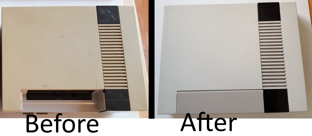 compare old NAS case with restored NES case