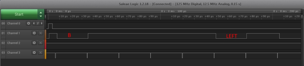 B and LEFT NES protocol