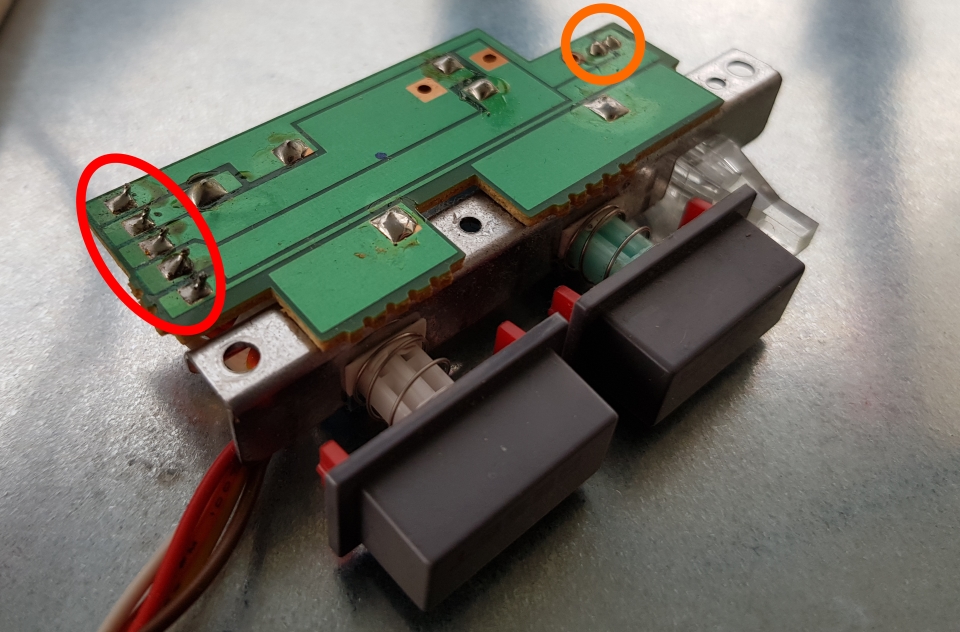 where to desolder original cables and LED