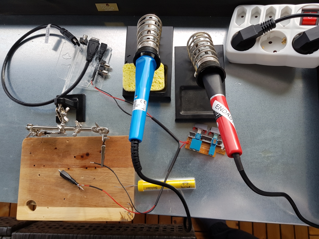 workbench soldering extension cables NES