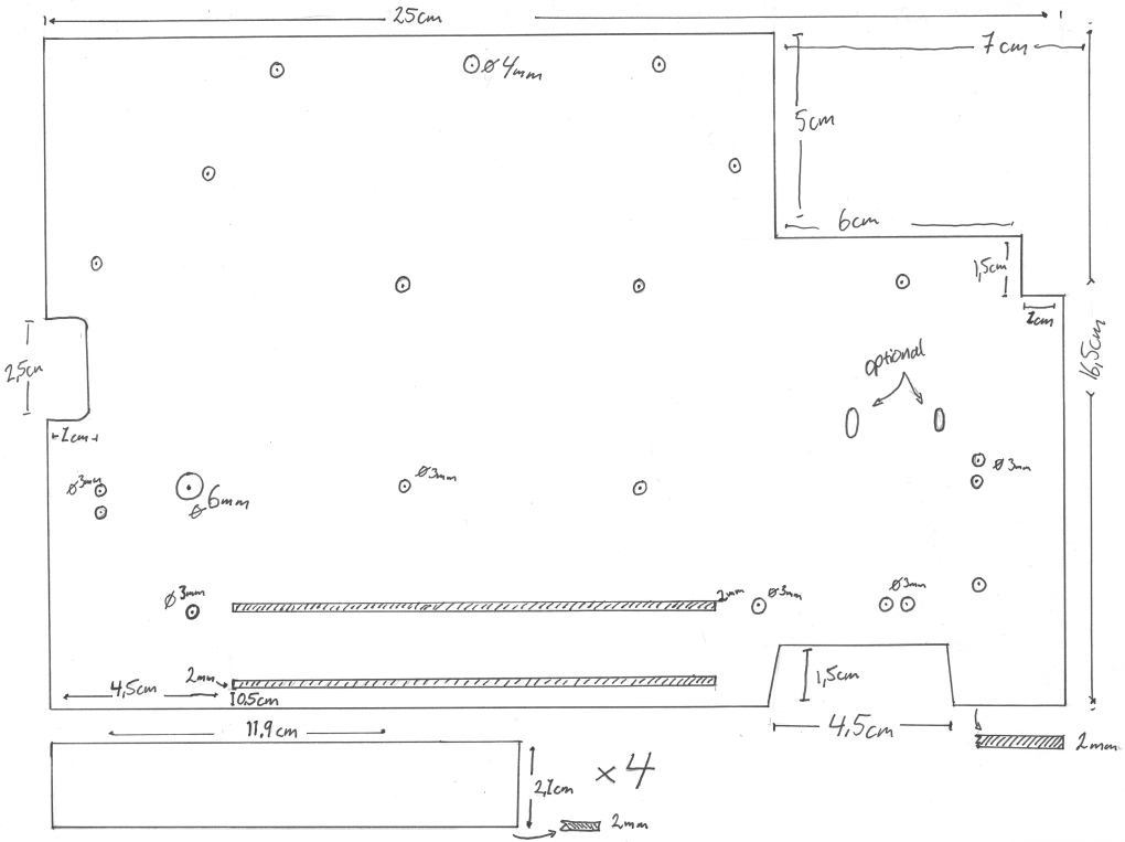 blueprint of the acrylic board