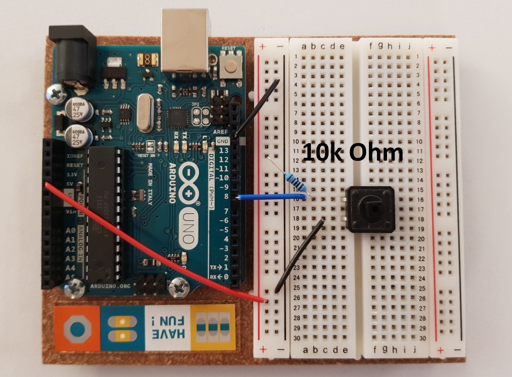 push button and pull-up resistor