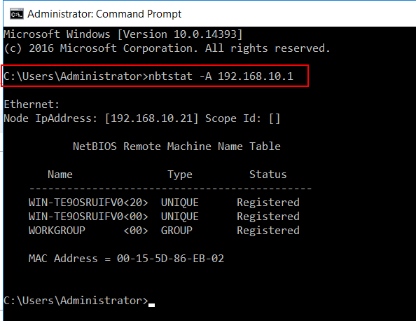 cmd nbtstat