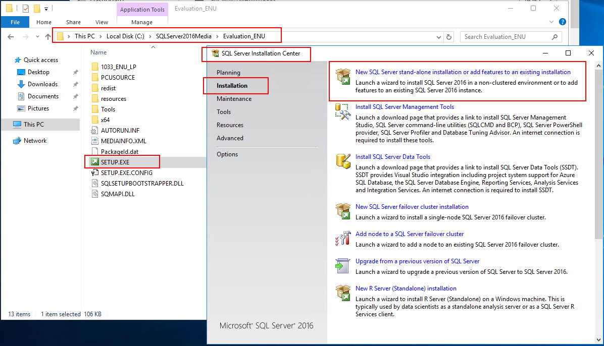 New SQL Server 2016 Installation