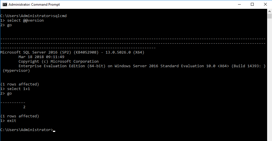 cmd sql test