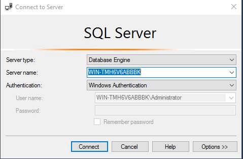 SSMS connect SQL Server