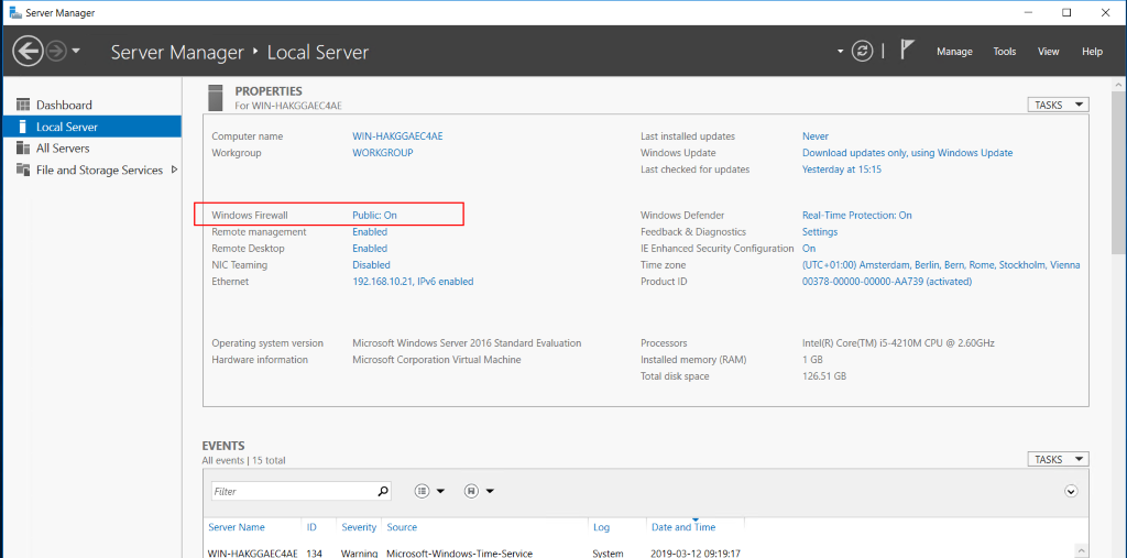 firewall server manager