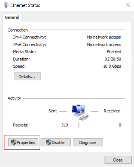 ethernet properties