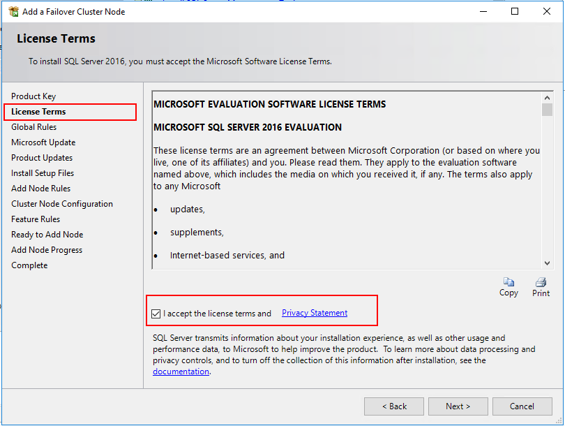 License terms node2