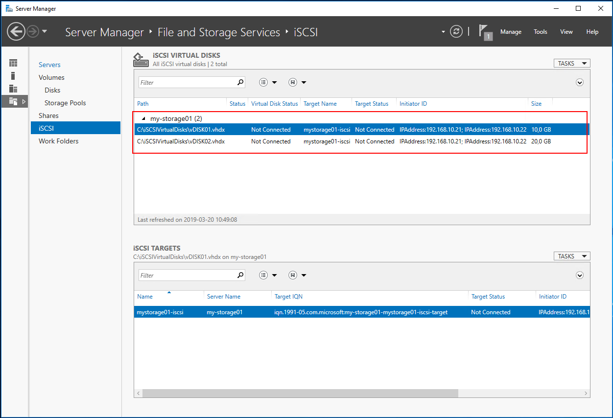 view disk server manager