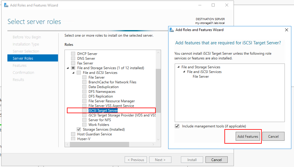 add iscsi feature