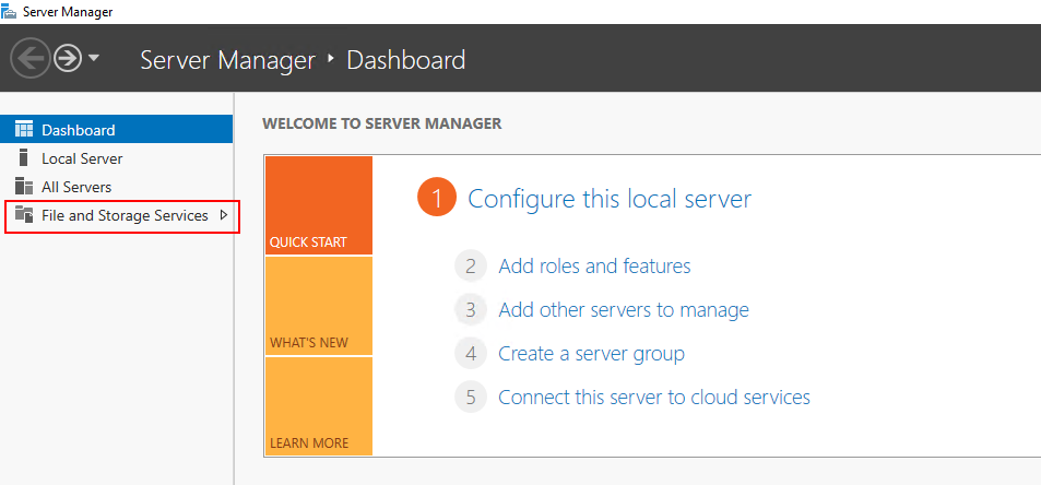 server manager storage