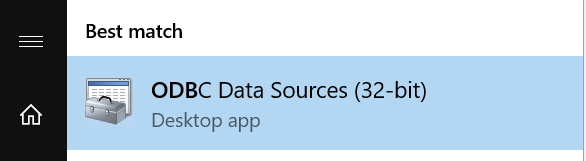 ODBC Data Source 32-bit