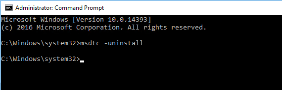 cmd uninstall msdtc