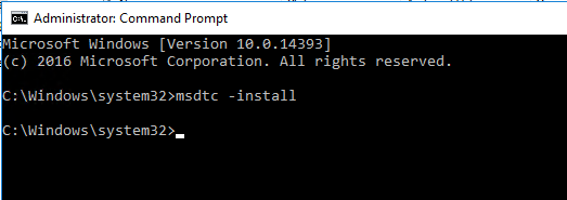 cmd install MSDTC
