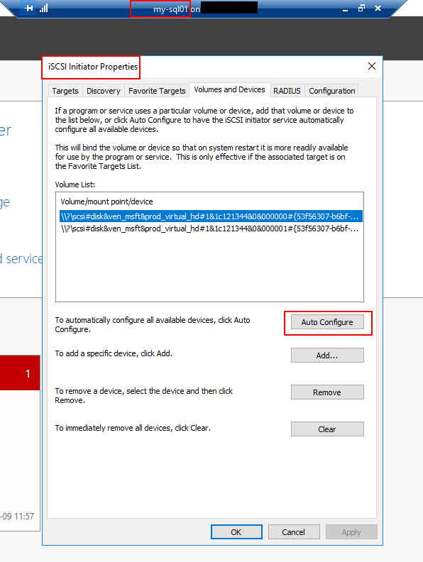 Auto Configure iSCSI initiator