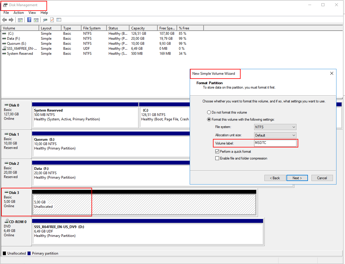 disk management configure