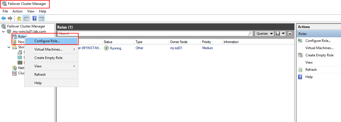 configure cluster role