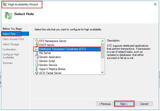 select cluster role