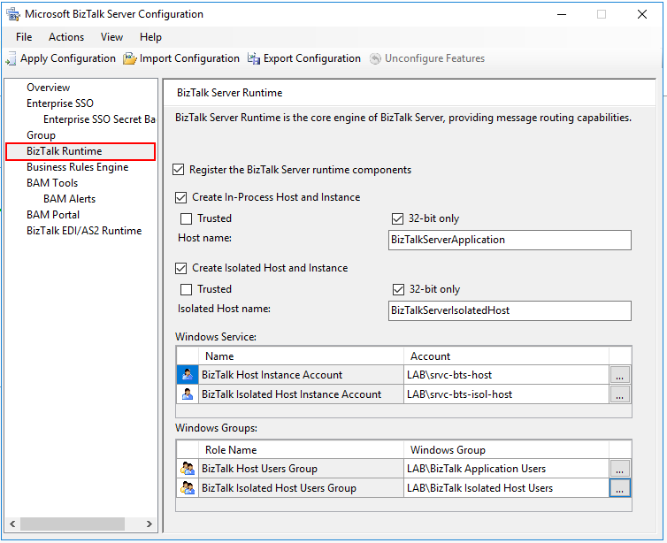 BizTalk runtime config