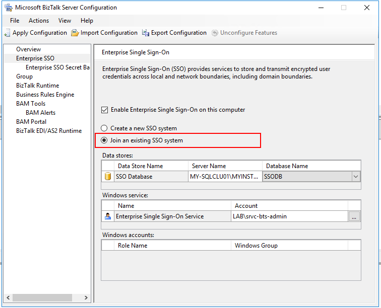 node2 join existing SSO