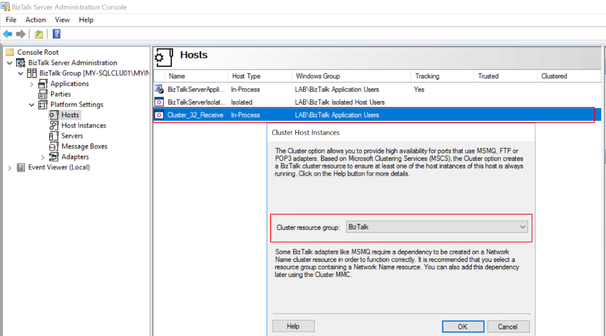 cluster host instances