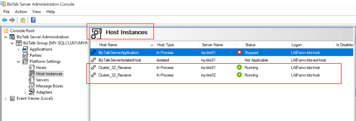 Host instances