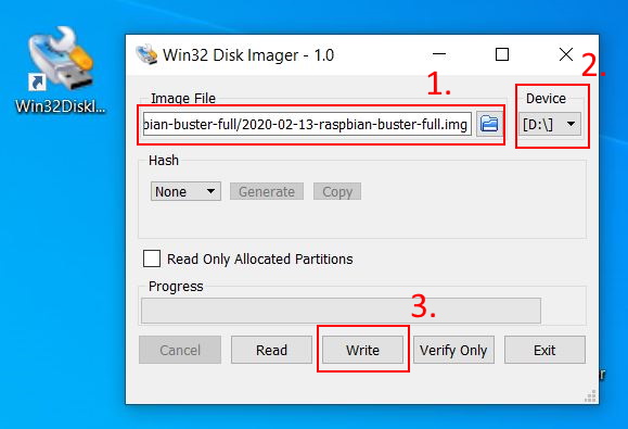 Write Raspbian Image to SD card