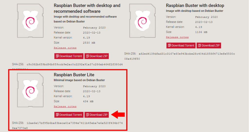 download raspbian lite