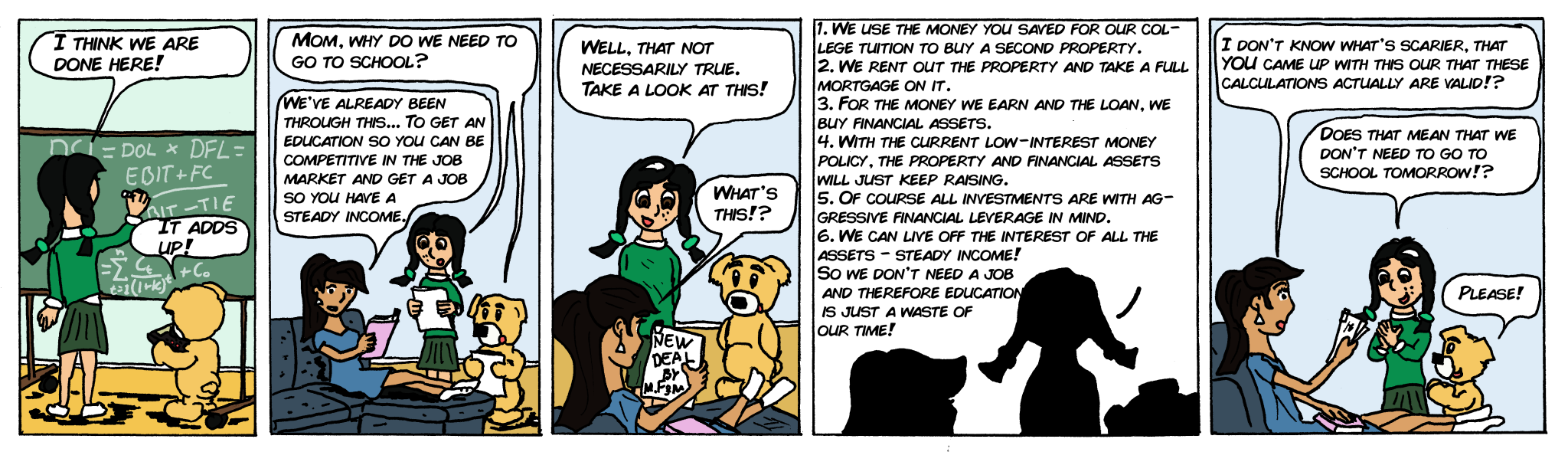 comics about that financial leverage pays off mora than work